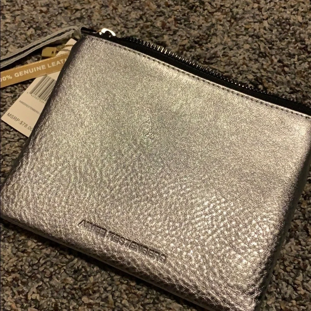 Aimee Kestenberg Silver Dubai Leather Phrase Pouch